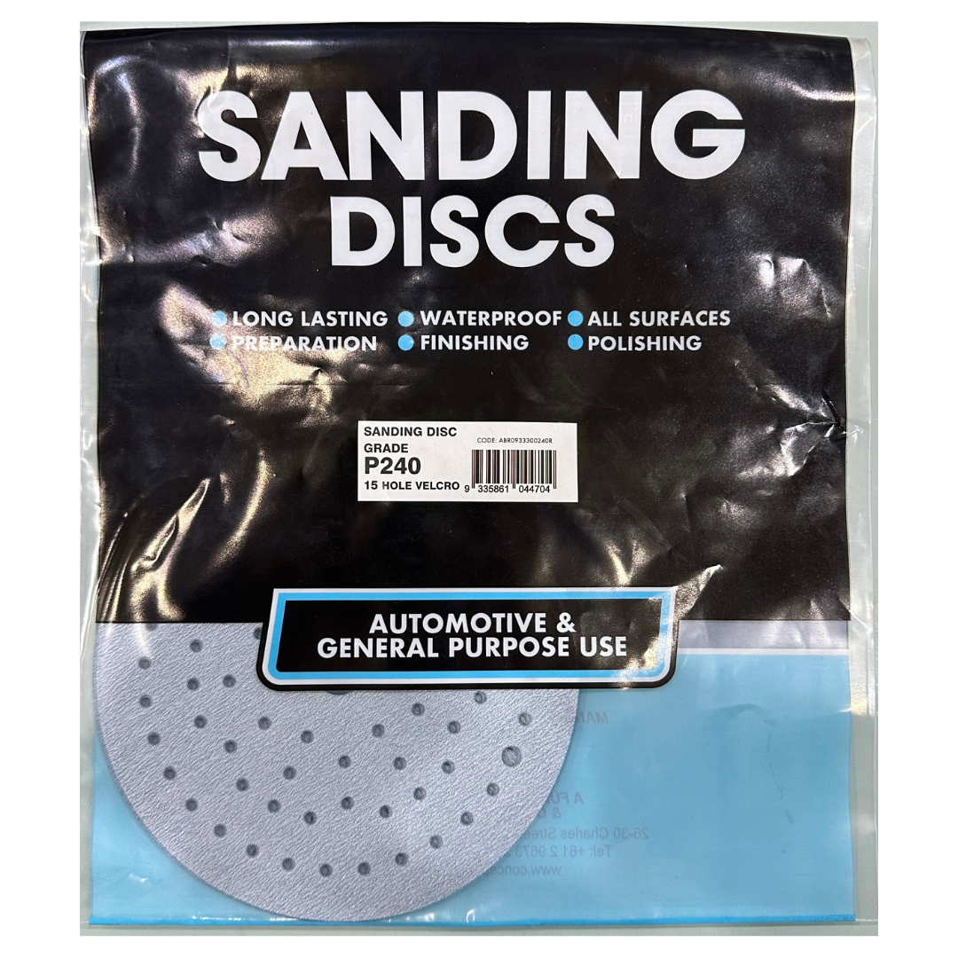 Sanding Discs P240 15 Hole Velcro Primers & Sealers 150mm 5 Pieces - Concept Paint