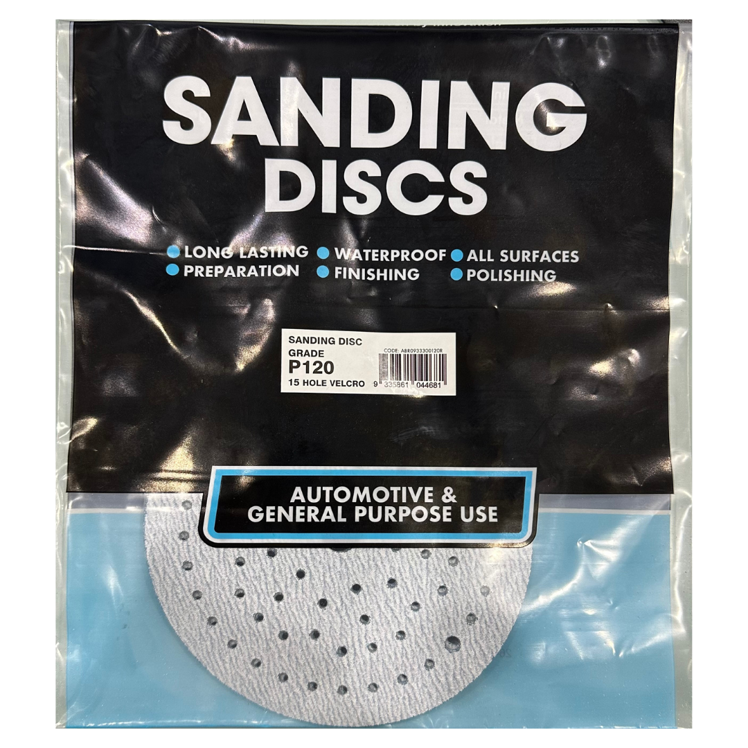 Sanding Discs P120 15 Hole Velcro Sanding Old Paint 150mm 5 Pieces - Concept Paint