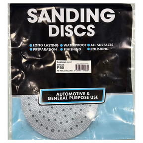 Sanding Discs P80 15 Hole Velcro Harsh Material 150mm 5 Pieces - Concept Paint