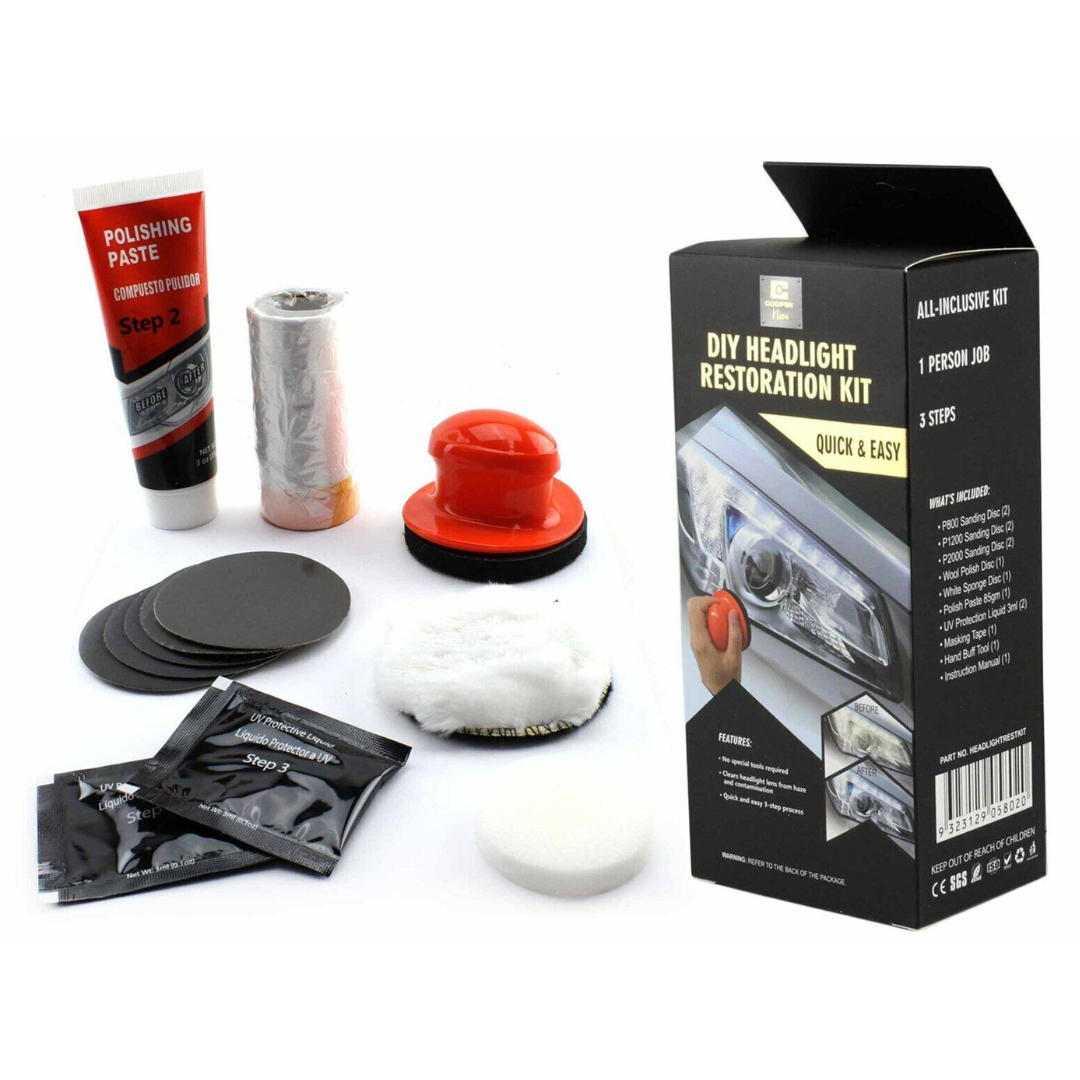 Headlight Restoration Kit Quick & Easy 3 Step Process - Cooper Kleen