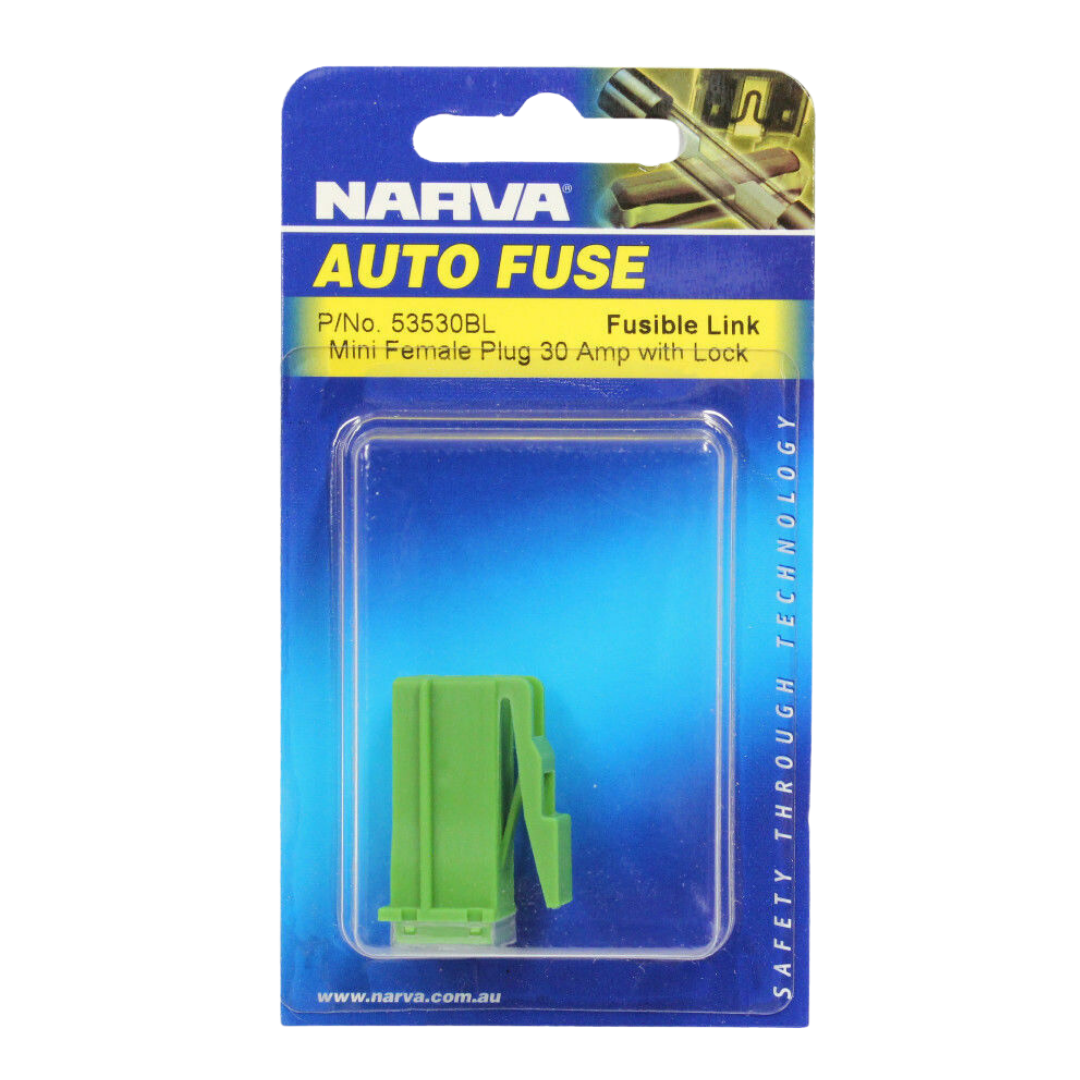 Fusible Link Female with Lock 30A Green 1 Piece - Narva