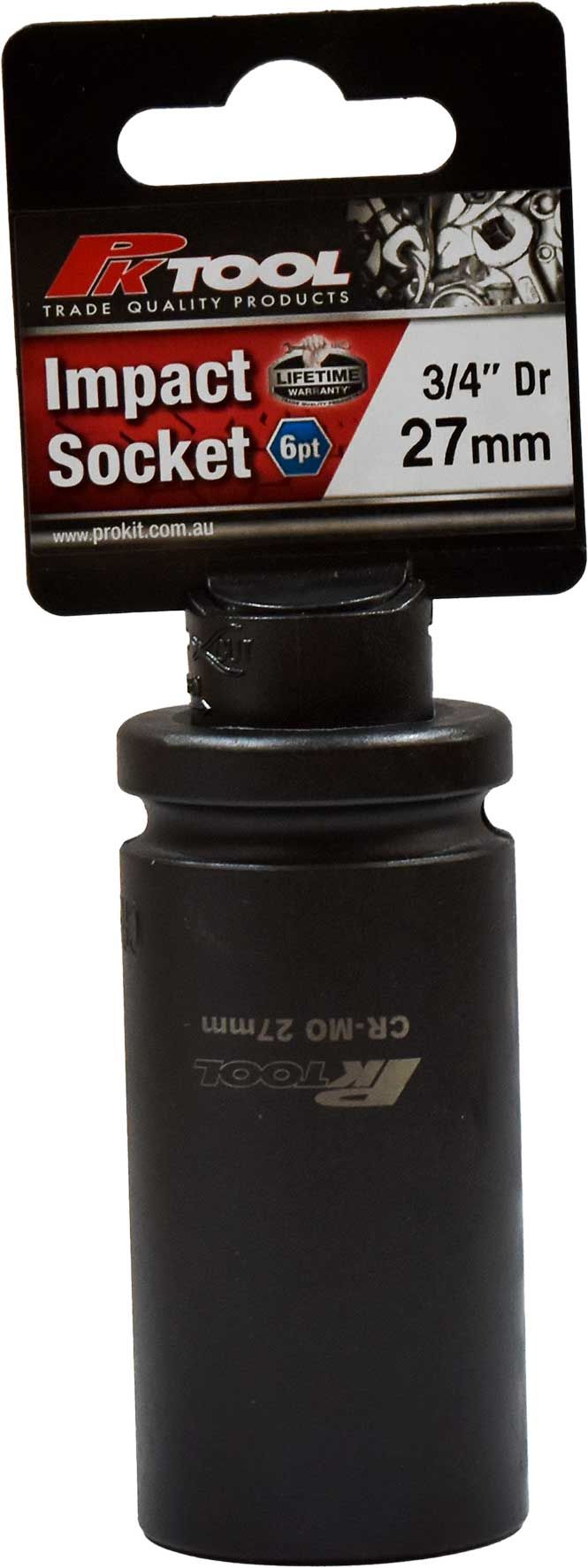 27mm Impact Socket 3/4" Dr - PKTool