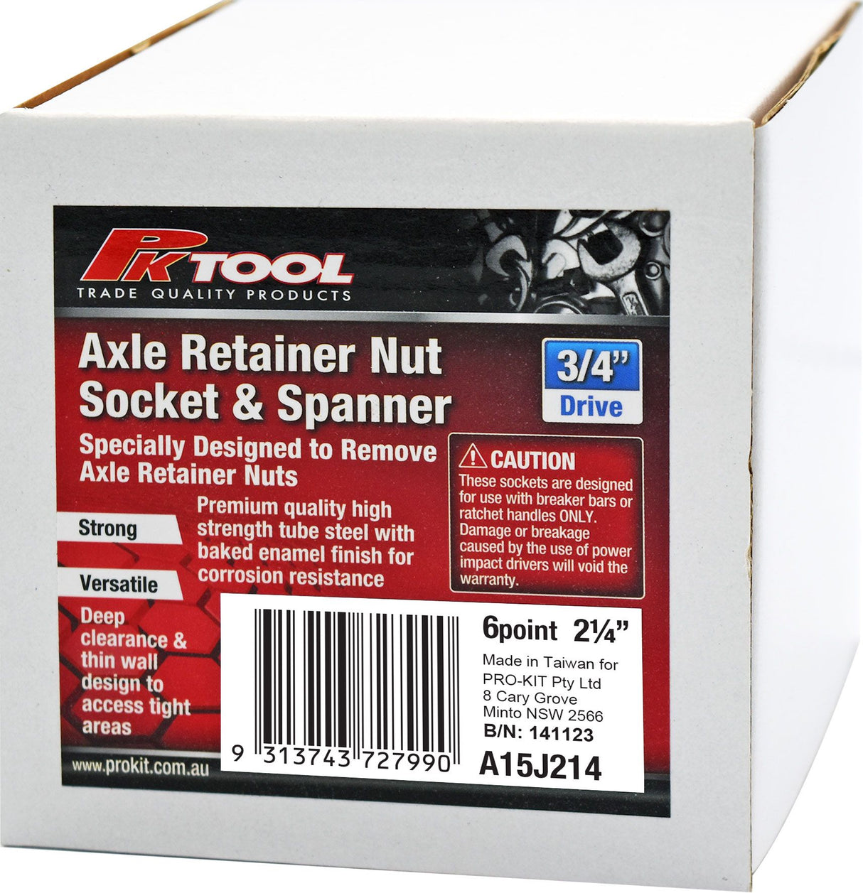 2-1/4" 6 Point Axle Retainer Nut Socket & Spanner - PKTools