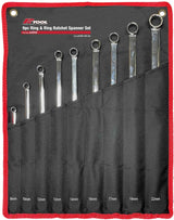 9 Piece Ring & Ring Ratchet Spanner Set - PKTool