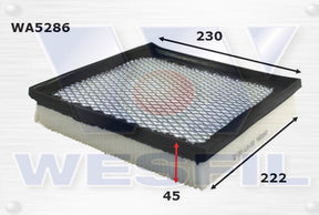 Air Filter A1973 Fits Dodge WA5286 - Wesfil