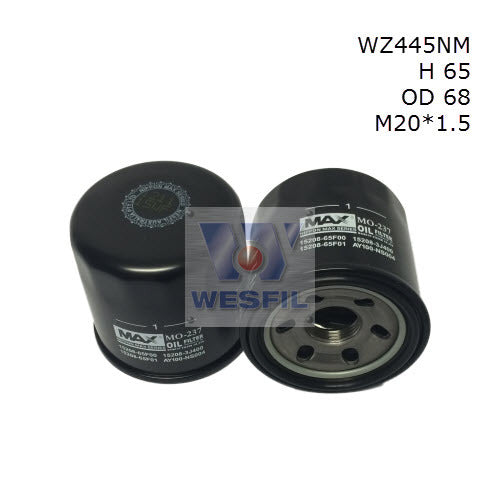 Oil Filter Z445 Fits Nissan WZ445NM - Wesfil | Universal Auto Spares