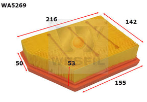 Air Filter A1972 Fits SsangYong WA5269 - Wesfil