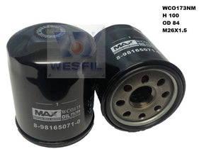 Oil Filter Z929 Fits Isuzu WCO173NM - Wesfil