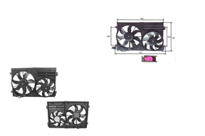 Radiator Fan (Dual Fan, Mount Hole - to - Hole 291mm) Audi A3 8P 2004 - 2013 ADA3 - FNR - 06F - Sterling Parts - Electric Cooling Fans - Sterling Parts