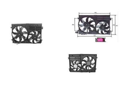 Radiator Fan (Dual Fan, 291mm Mount) Audi TT 8J MK2 2006 - 2014 ADTT-FNR-06F - Sterling Parts