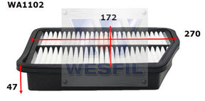 Air Filter A1455 Fits Daewoo WA1102 - Wesfil