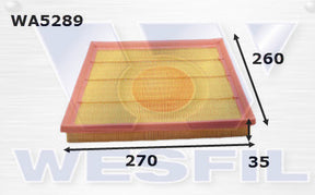 Air Filter A1831 Fits BMW WA5289 - Wesfil