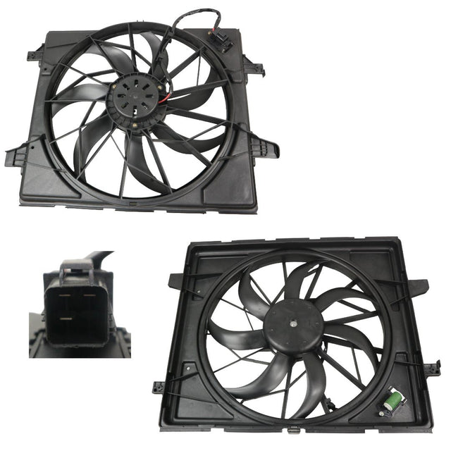 Radiator Fan (3 Pin, Square Plug, 266W) Jeep Grand Cherokee WK 2005 - 2010 AMCK - FNR - 14F - Sterling Parts - Electric Cooling Fans - Sterling Parts