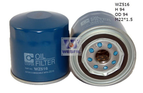 Oil Filter Z516 Fits Ford/Mazda WZ516 - Wesfil | Universal Auto Spares