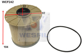Diesel Fuel Filter R2761P Fits Nissan WCF242 - Wesfil