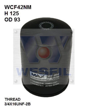 Diesel Fuel Filter Z784 Fits Isuzu WCF42NM - Wesfil
