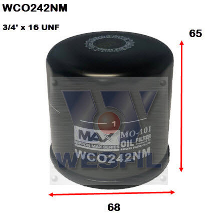 Oil Filter Z1096 Fits Toyota WCO242NM - Wesfil