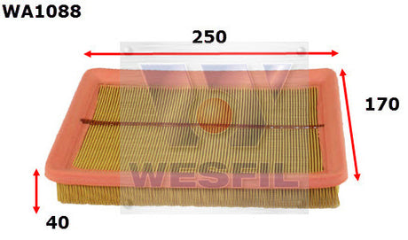 Air Filter A1446 Fits Hyundai WA1088 - Wesfil | Universal Auto Spares