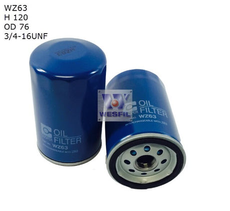 Oil Filter Z63 Fits Audi/BMW/Ford/Porsche/VW WZ63 - Wesfil | Universal Auto Spares