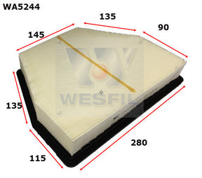 Air Filter A1796 Fits Holden WA5244 - Wesfil