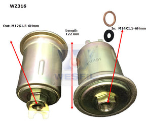 EFI Fuel Filter Z316 Fits Holden WZ316 - Wesfil