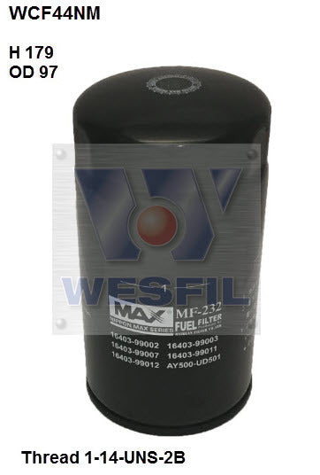 Diesel Fuel Filter Z51 Fits Nissan WCF44NM - Wesfil | Universal Auto Spares