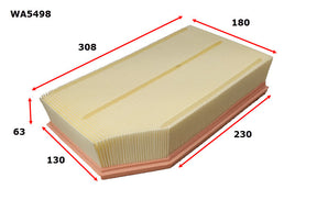 Air Filter A2060 Fits Jeep WA5498 - Wesfil