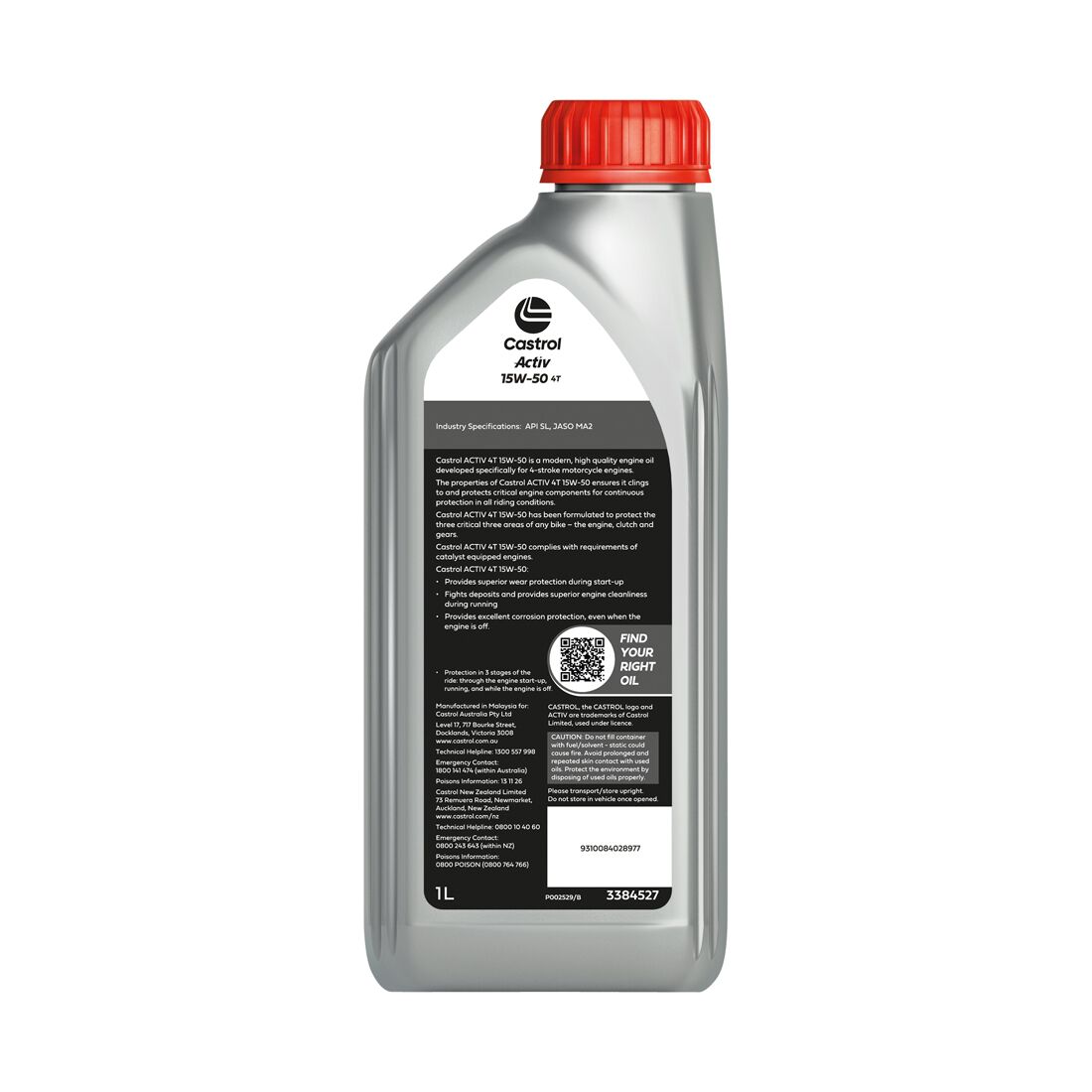 ACTIV 4T 15W - 50 1L - Castrol - Motorcycle Oils - Castrol