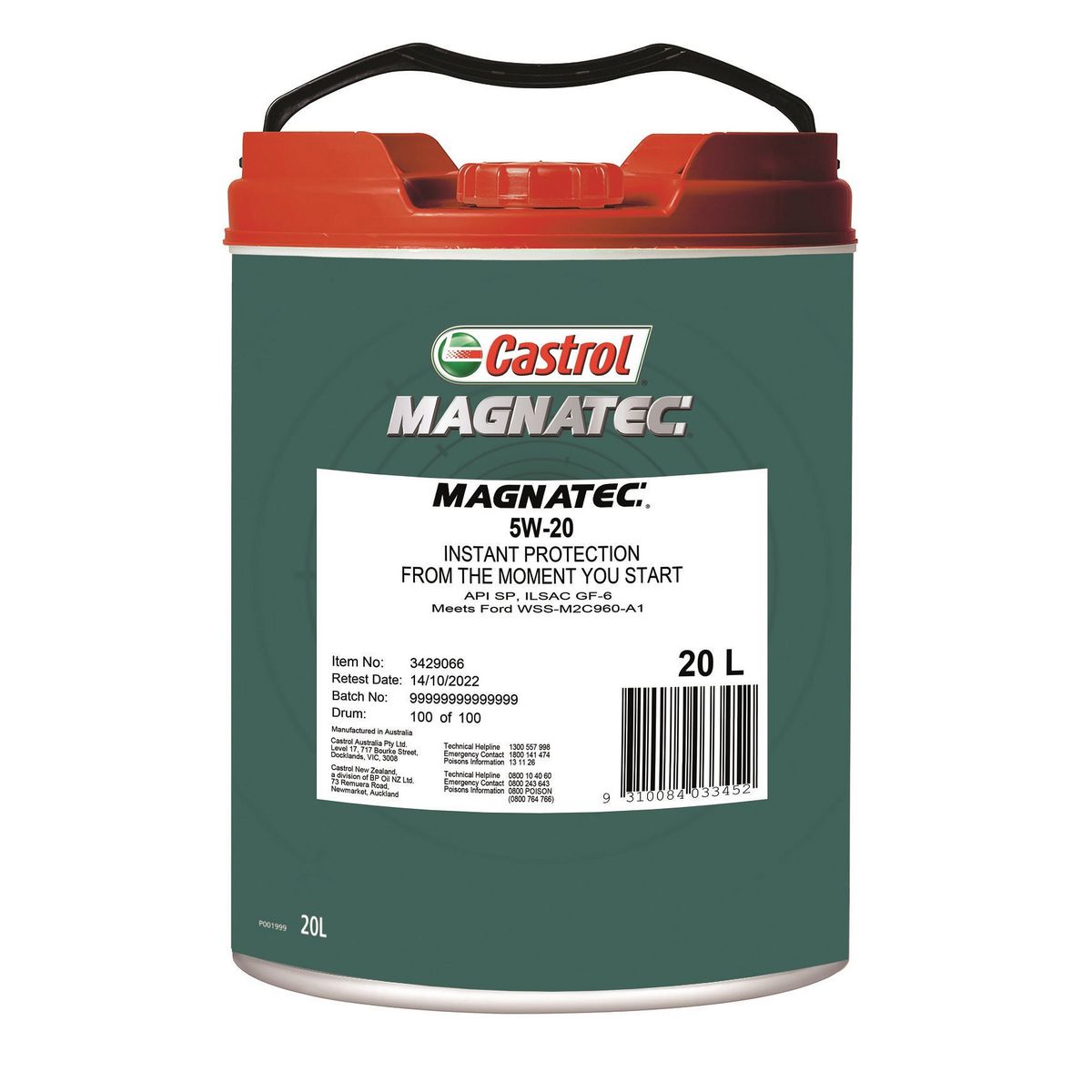 MAGNATEC 5W - 20 20L - Castrol - Full Synthetic Engine Oil - Castrol