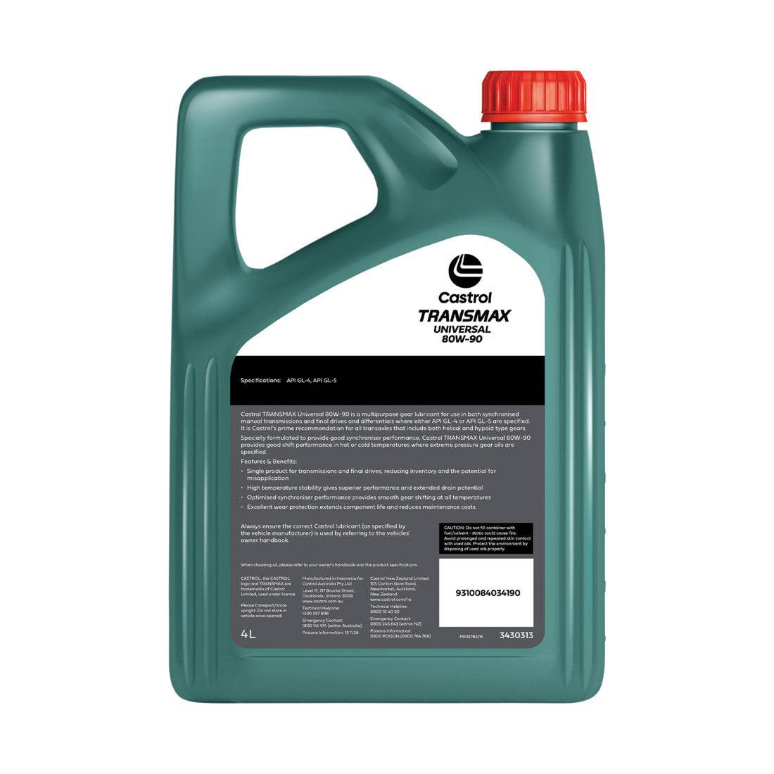 TRANSMAX Universal 80W - 90 4L - Castrol - Gear & Differential Oils - Castrol