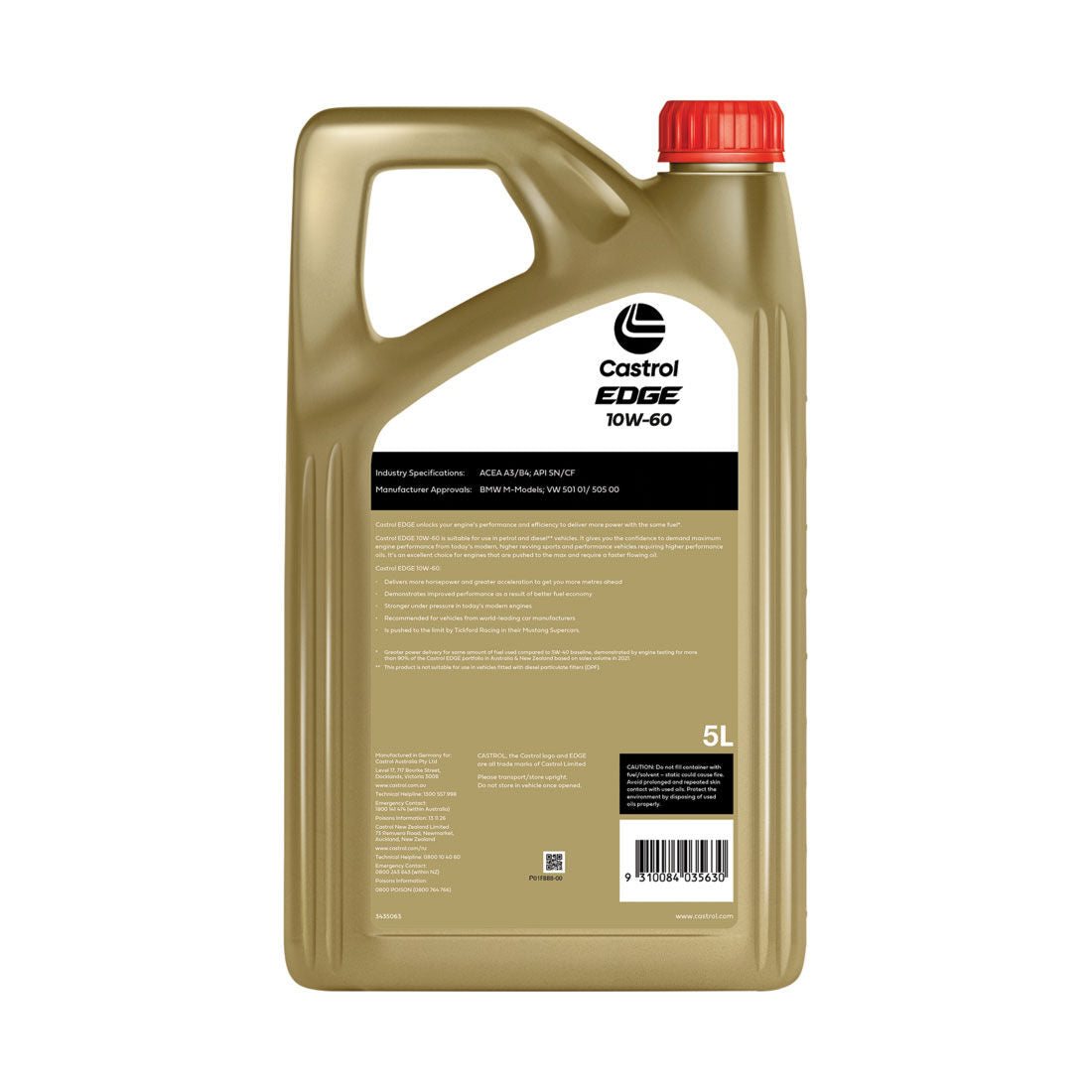 EDGE 10W - 60 5L - Castrol - Full Synthetic Engine Oil - Castrol