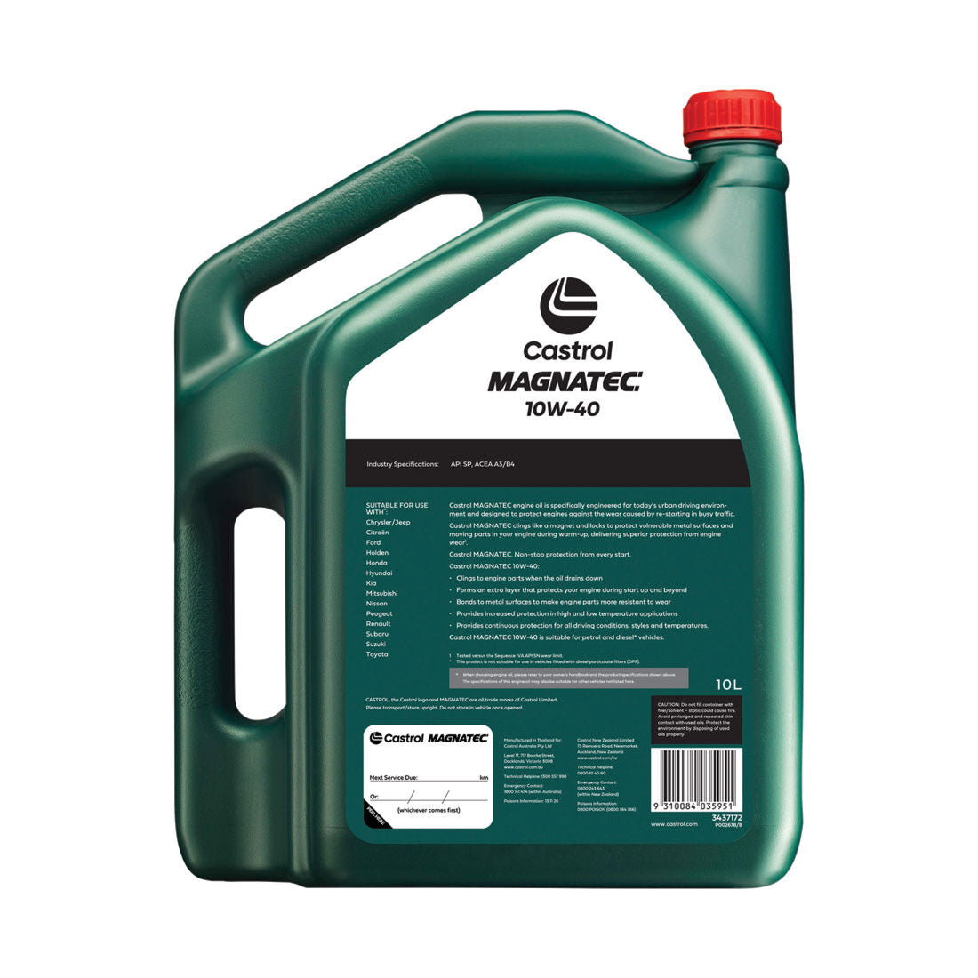 MAGNATEC 10W - 40 10L - Castrol - Semi Synthetic Engine Oil - Castrol