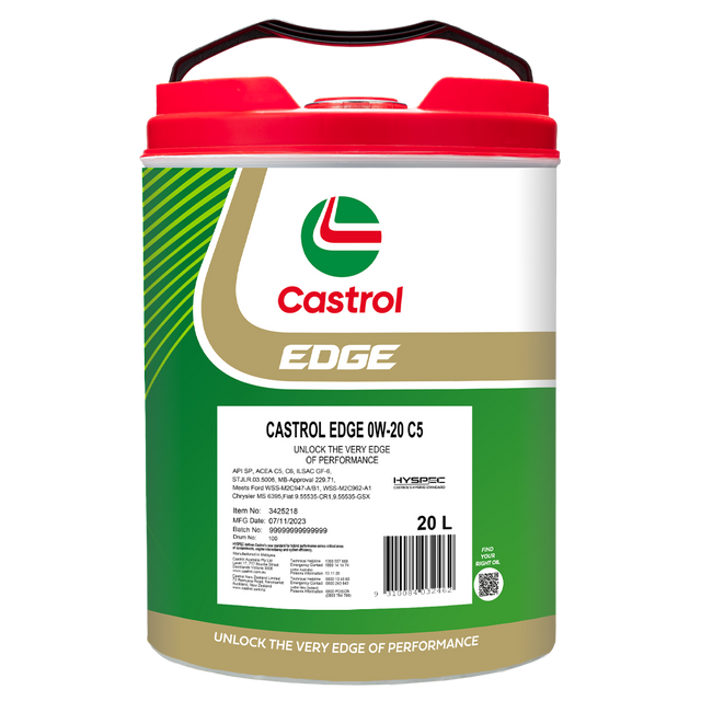 EDGE 0W - 20 C5 20L - Castrol - Full Synthetic Engine Oil - Castrol