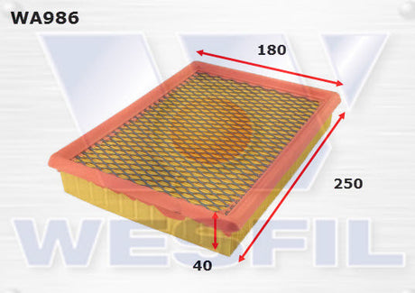 Air Filter A1316 Fits Ford WA986 - Wesfil | Universal Auto Spares