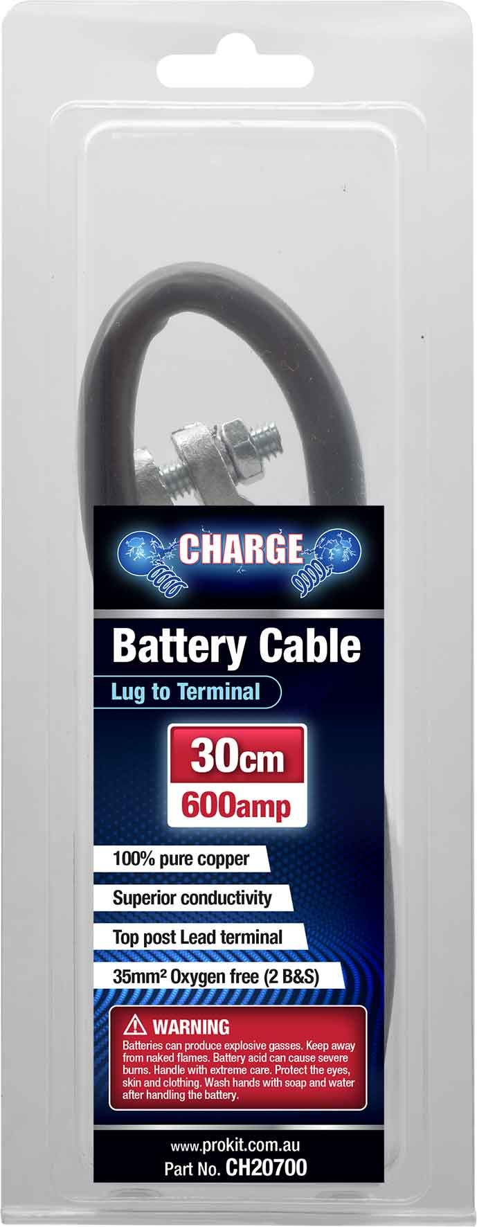 Battery Cable 30-127cm 600AMP Pure Copper - Charge