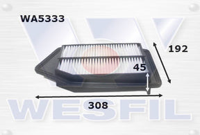 Air Filter A1824 Fits Honda WA5333 - Wesfil
