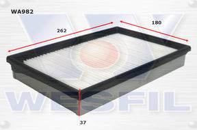 Air Filter A1366 Fits Kia WA982 - Wesfil