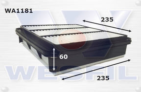 Air Filter A1512 Fits Holden WA1181 - Wesfil