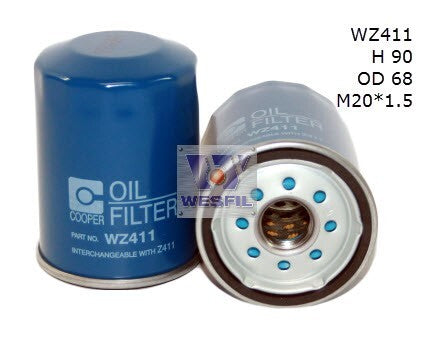 Oil Filter Z411 Fits Ford/Mazda/Mitsubishi WZ411 - Wesfil | Universal Auto Spares