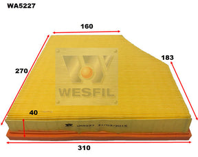 Air Filter A1742 Fits BMW WA5227 - Wesfil