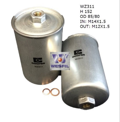 EFI Fuel Filter Z311 Fits Audi/Ferrari/Mitsubishi/Porsche/Saab/Volvo WZ311 - Wesfil | Universal Auto Spares