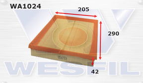 Air Filter A1513 Fits Holden WA1024 - Wesfil