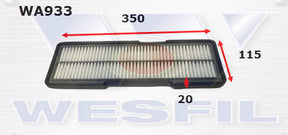 Air Filter A1381 Fits Daihatsu WA933 - Wesfil