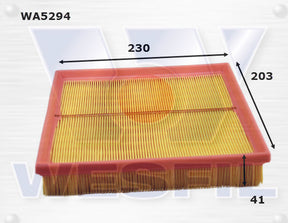 Air Filter A1850 Fits BMW WA5294 - Wesfil
