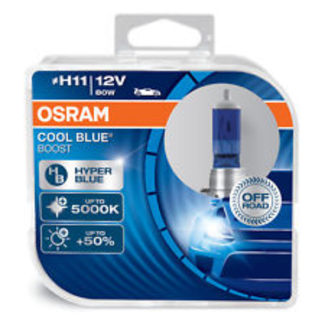 Halogen H11 12V 55W PGJ19-2 Cool 1=2 Globes 62211CBH+HCB - Osram | Universal Auto Spares