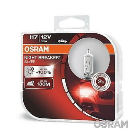 H7 12V 55W Night Breaker Silver - PX26D (1 = 2 Globes) 64210NBS-HCB - Osram | Universal Auto Spares