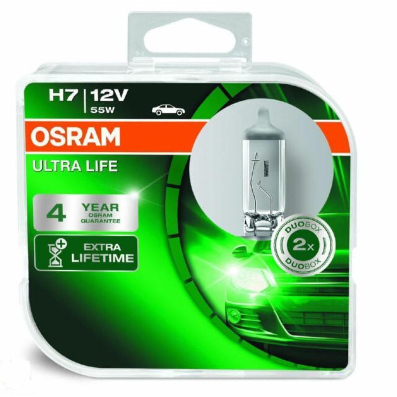 H7 12V 55W Ultra Life - PX26D (Duo Pack) 64210ULT-HCB - Osram | Universal Auto Spares