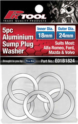 5 Pieces Aluminium Sump Plug Washer - PKTool