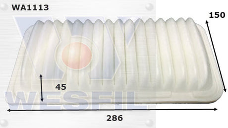 Air Filter A1481 Fits Toyota WA1113 - Wesfil | Universal Auto Spares