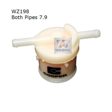 Plastic In-Line Fuel Filter Z198 Asia/Ford/Mazda WZ198 - Cooper